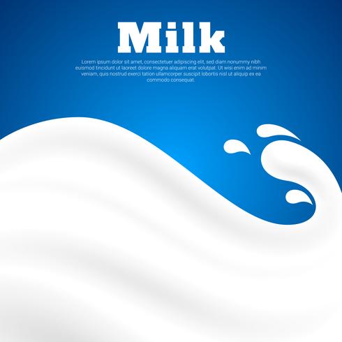 Illustration vectorielle de la publicité de vague de lait réaliste vecteur