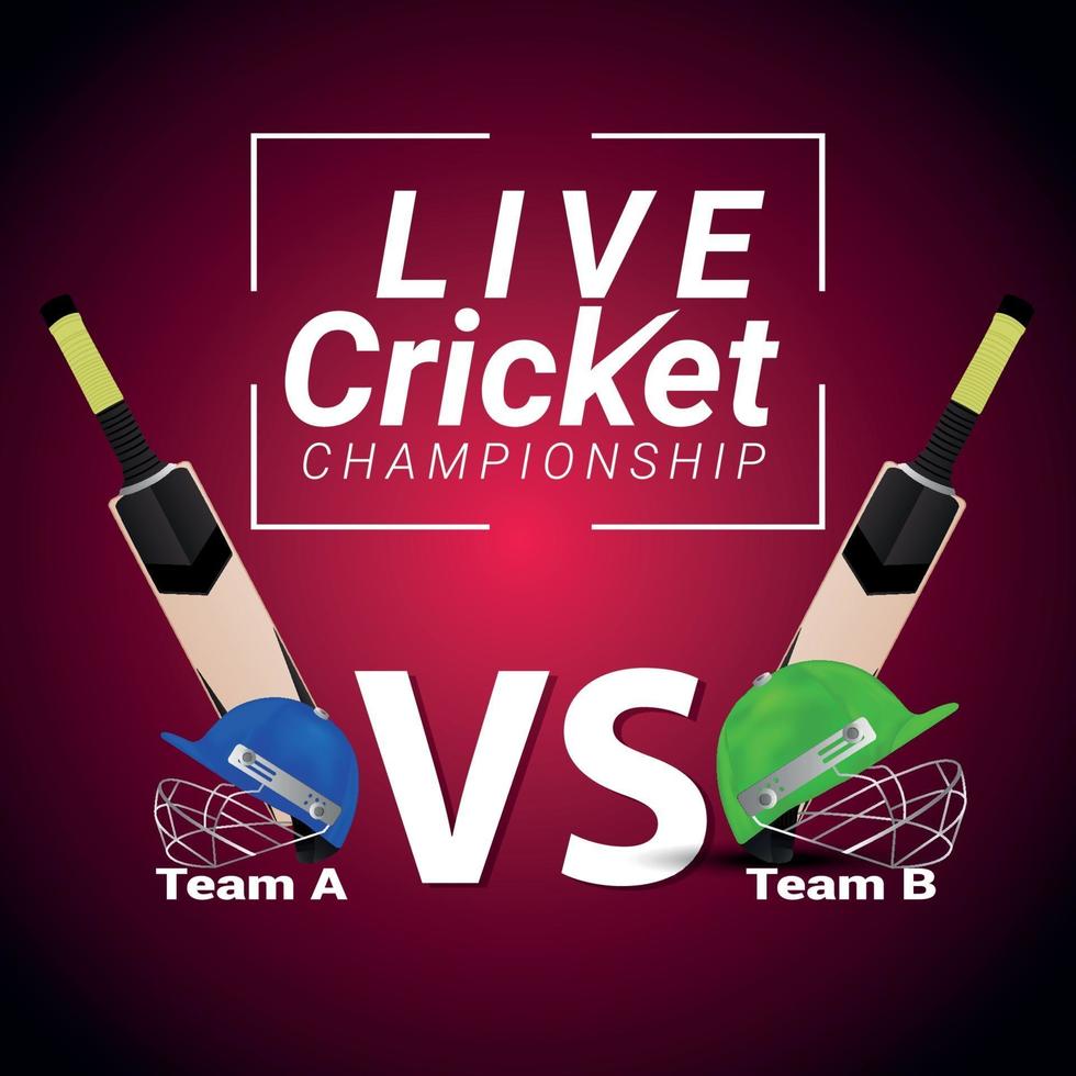 illustration vectorielle de match de cricket avec équipement de cricket et halmet de cricket vecteur