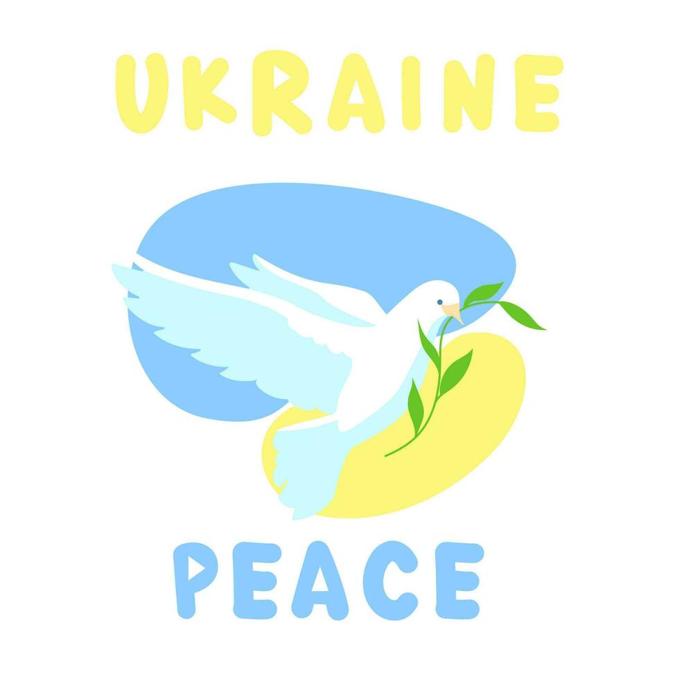 Ukraine paix concept avec Colombe de paix modèle dans plat style pour impression et conception. vecteur illustration.