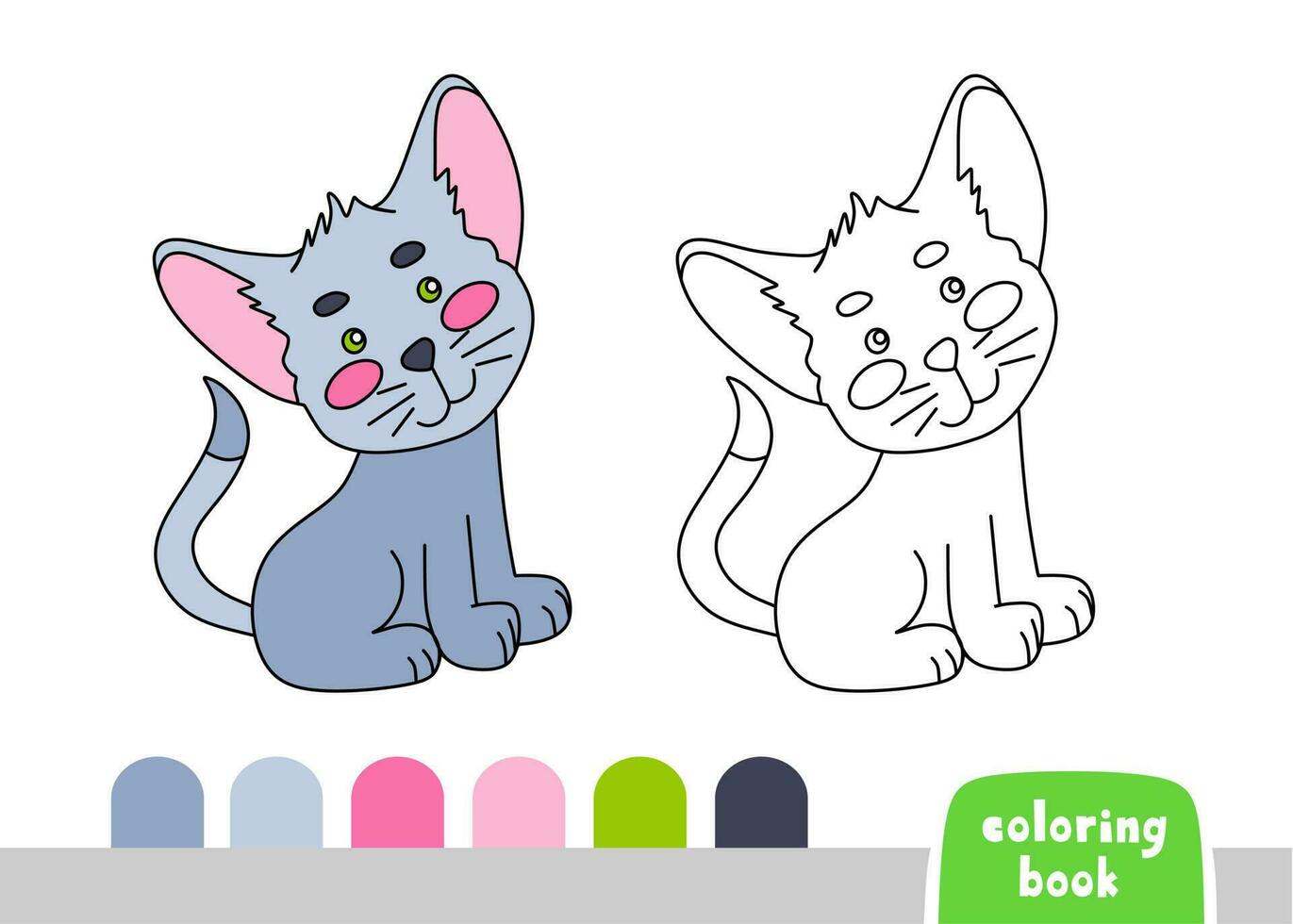 mignonne chat coloration livre pour des gamins page pour livres, les magazines, vecteur illustration griffonnage modèle