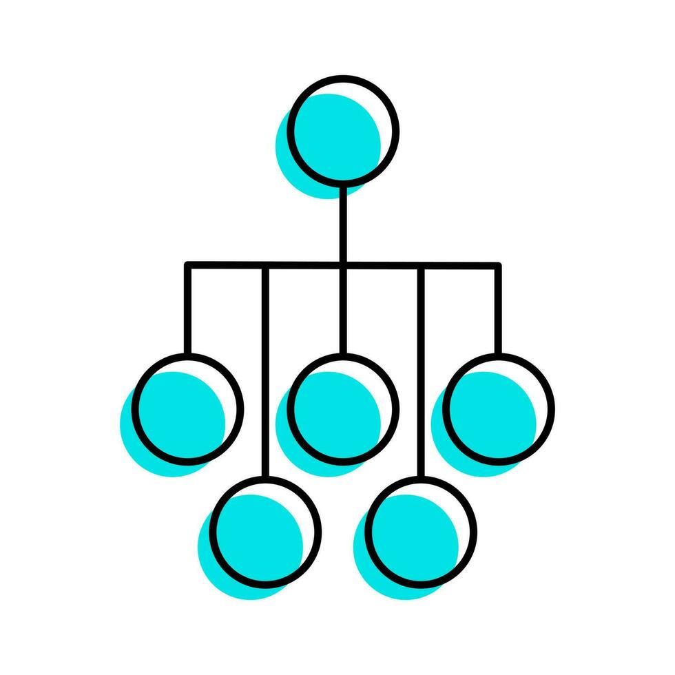 organisation structure couler graphique contour bleu icône vecteur illustration