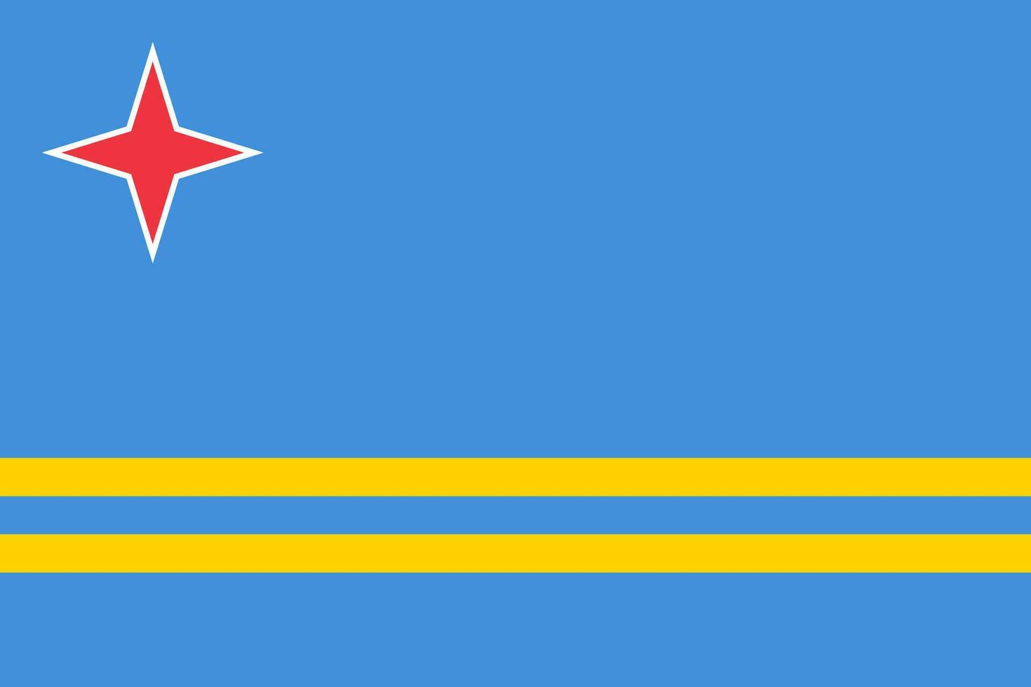 drapeau d'aruba, couleurs officielles et proportion. illustration vectorielle. vecteur