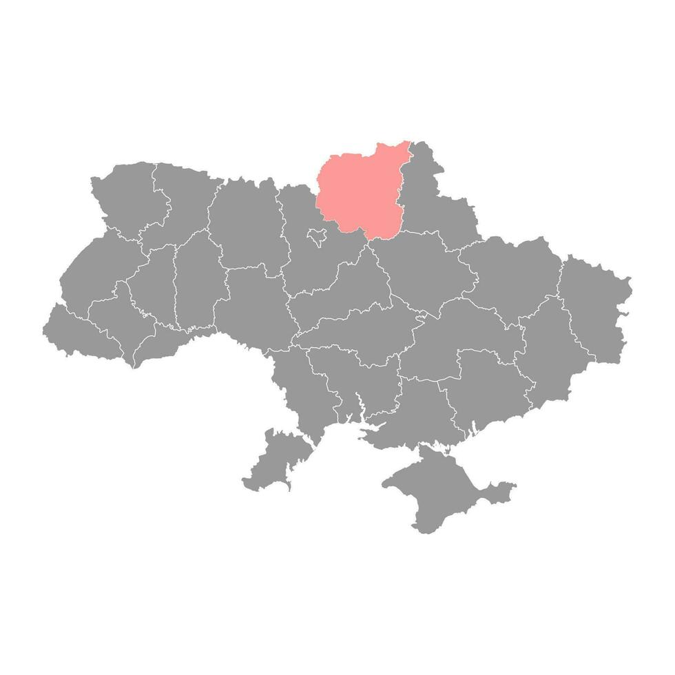 Tchernihiv oblast carte, Province de Ukraine. vecteur illustration.