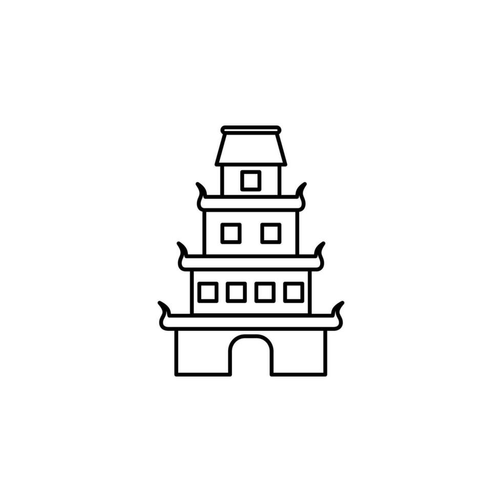 chinois palais vecteur icône illustration