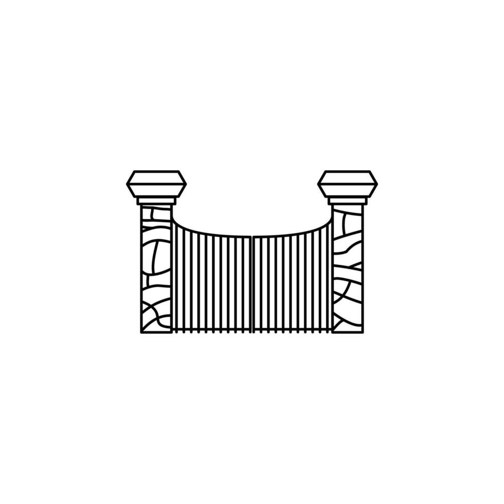 portes sur pierre piliers vecteur icône illustration