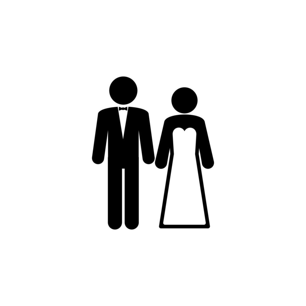 jeunes mariés vecteur icône illustration