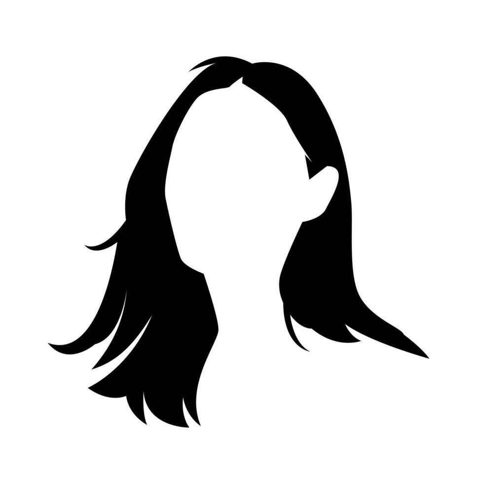 femme cheveux silhouette. concept de beauté, mode, salon, coiffure. vecteur illustration.