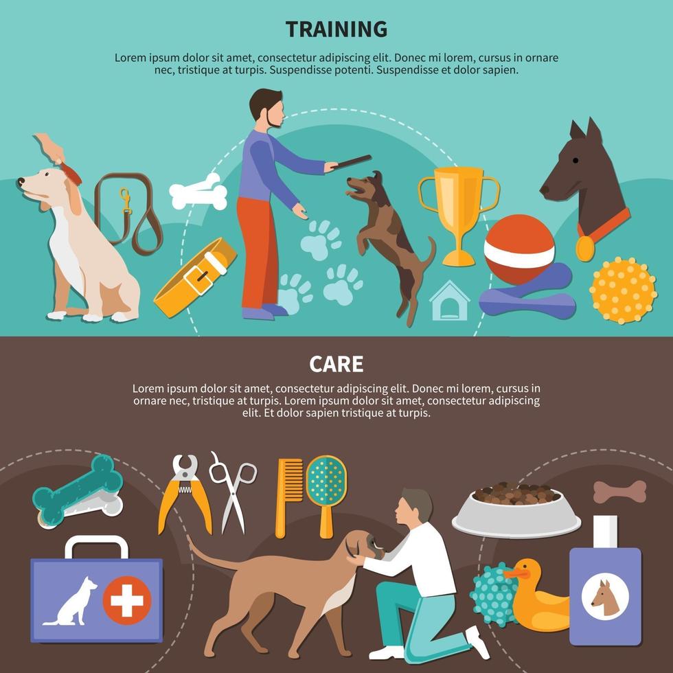 bannières de soins vétérinaires pour chiens vecteur
