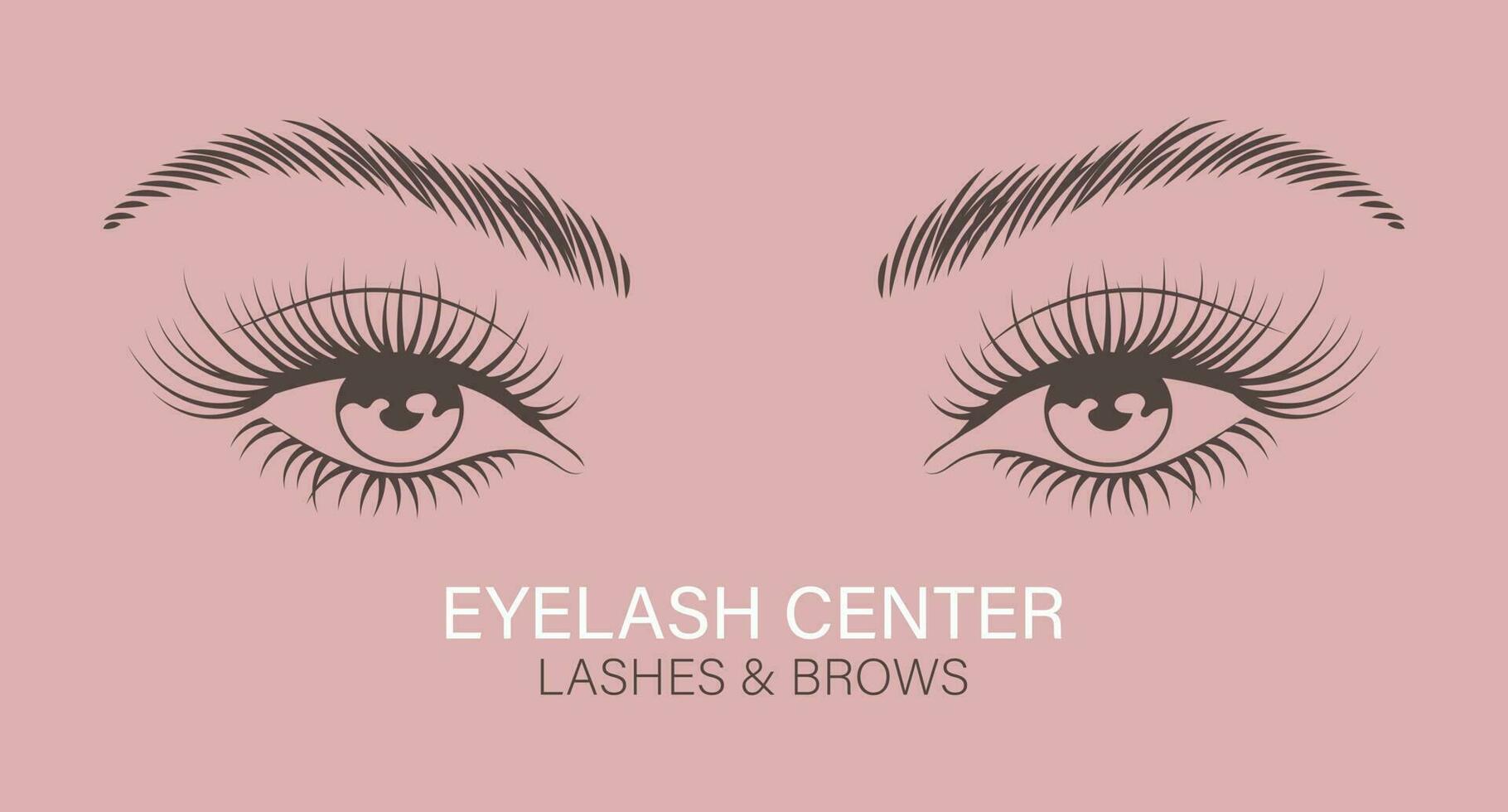 femelle yeux avec longue cils et les sourcils. beauté logo pour cil et sourcil centre. logo, affaires carte, vecteur