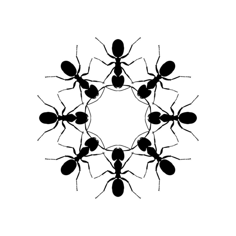 colonie de le fourmi silhouette cercle forme composition pour art illustration, logo, pictogramme, site Internet, ou graphique conception élément. vecteur illustration