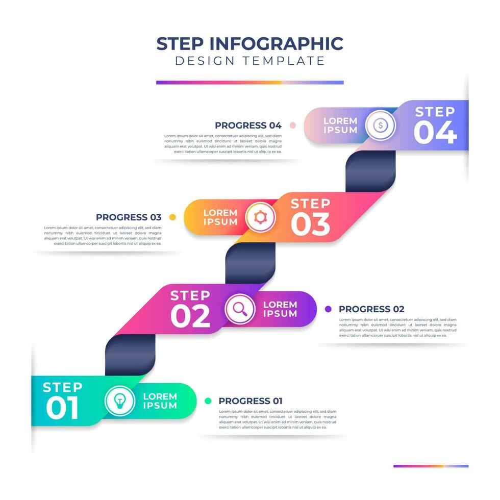 étape infographie modèle vecteur