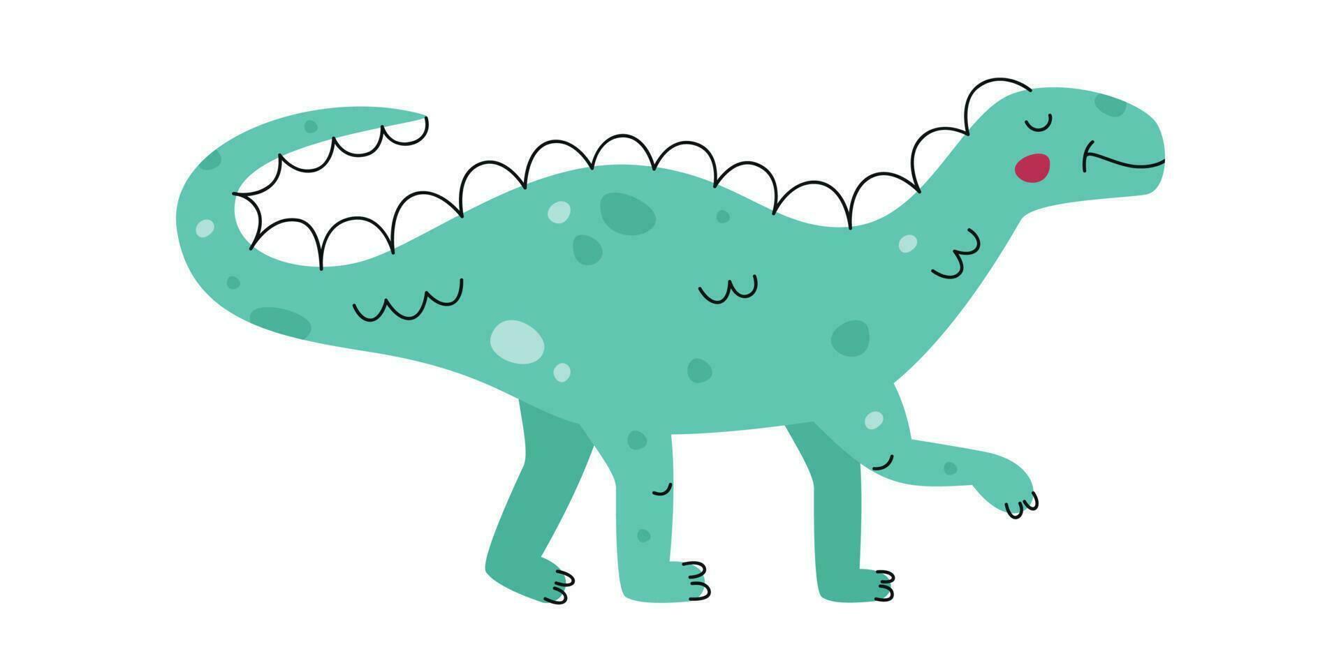 plat main tiré vecteur illustration de iguanodon dinosaure