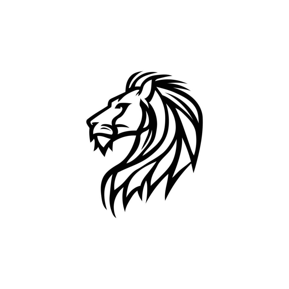 Lion tête vecteur conception logo