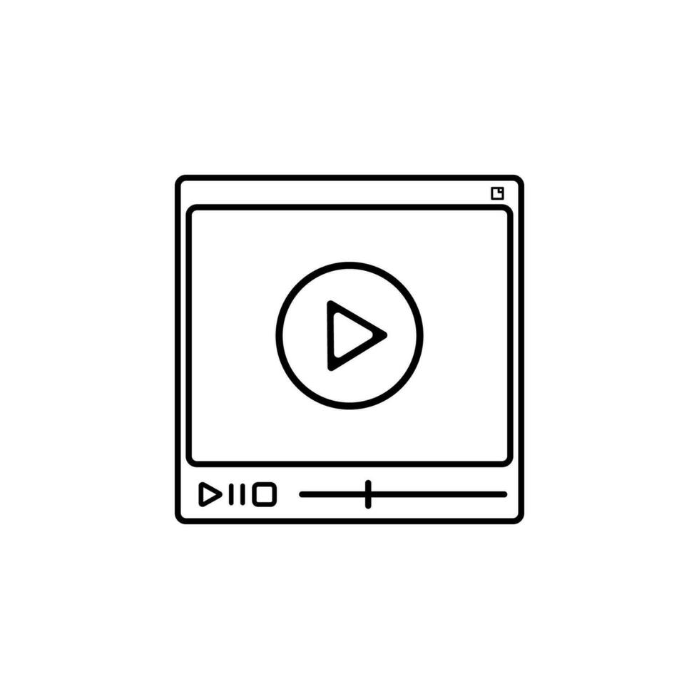 vidéo joueur sur le moniteur vecteur icône illustration