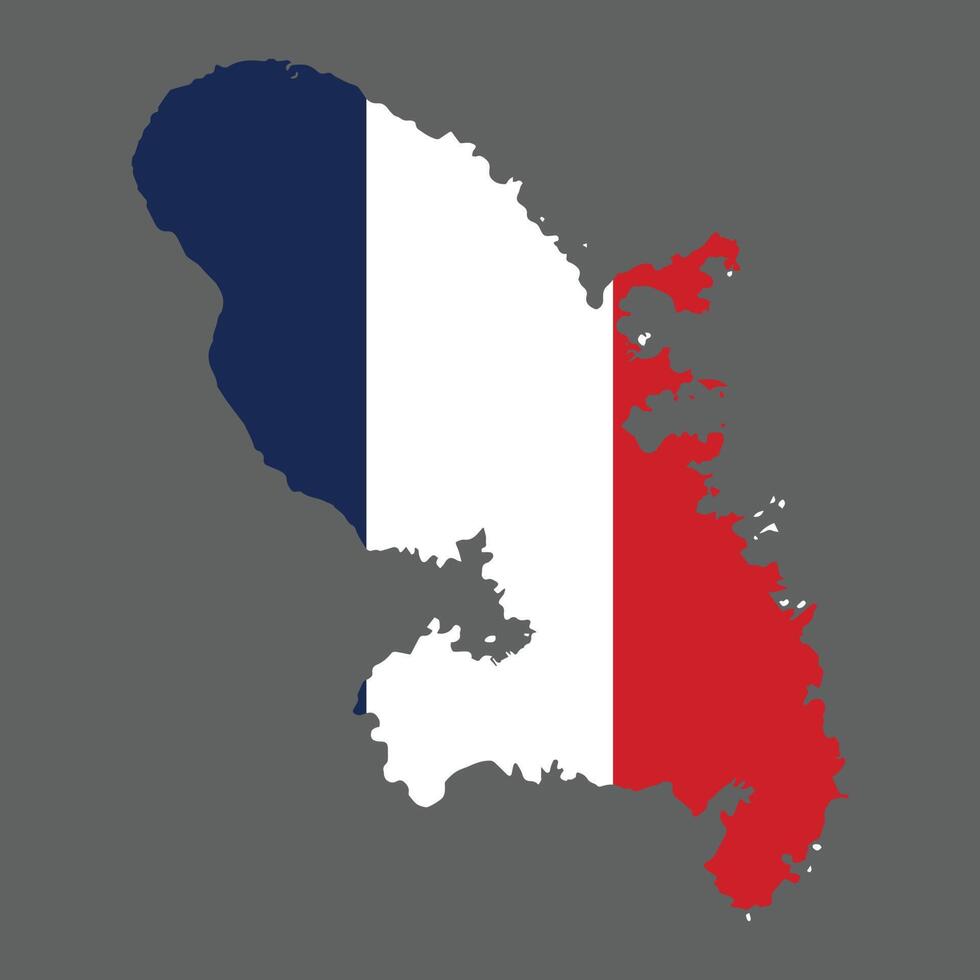 martiniquaise français Région vecteur illustration drapeau et carte logo conception concept détaillé