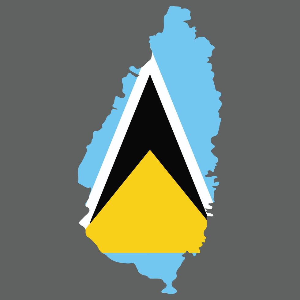 Saint lucia pays dans le Caraïbes vecteur illustration drapeau et carte logo conception concept détaillé