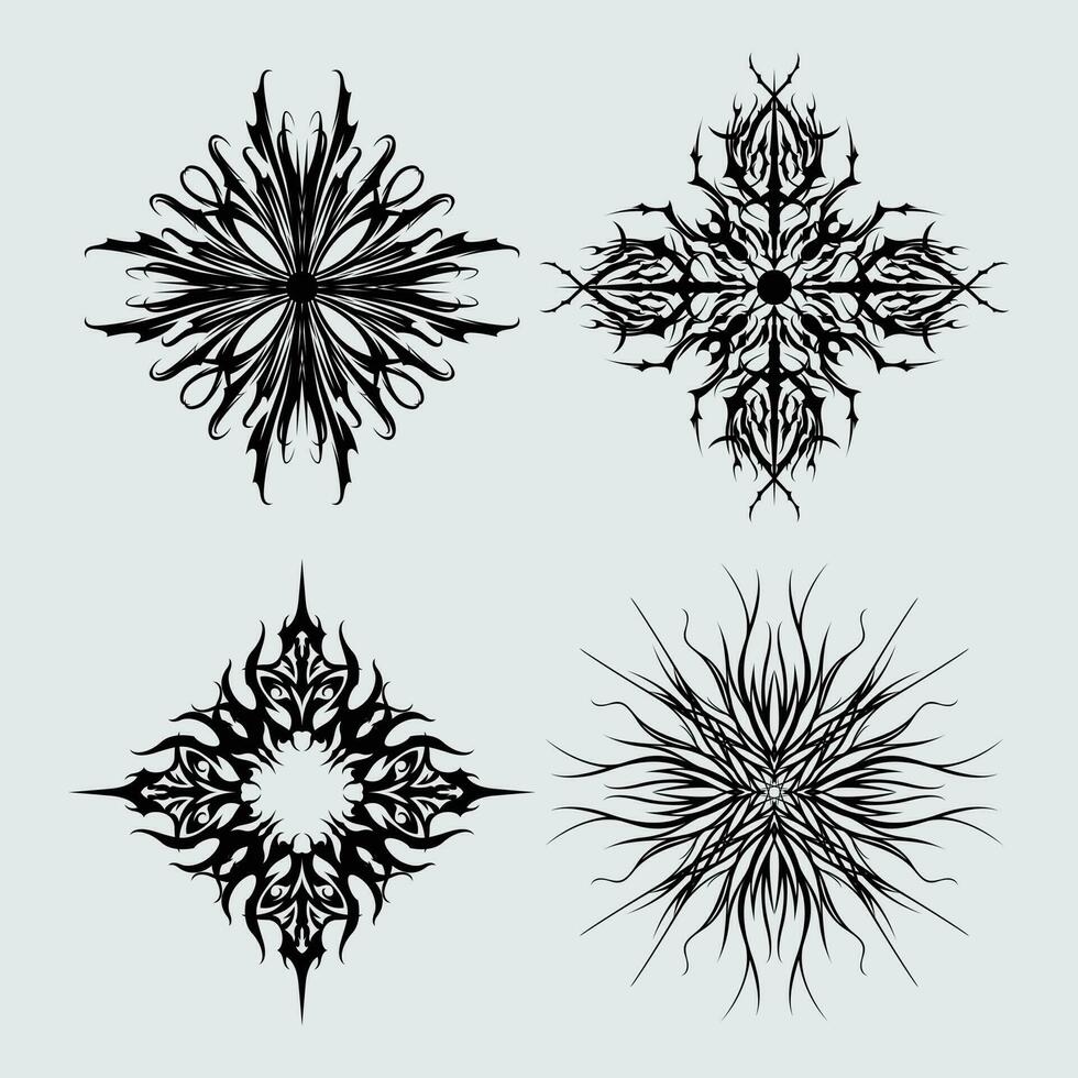 fleurir élément tatouage tribal agrafe art mandala Soleil œil contagieux ancien ornement mystique modèle modifiable vecteur