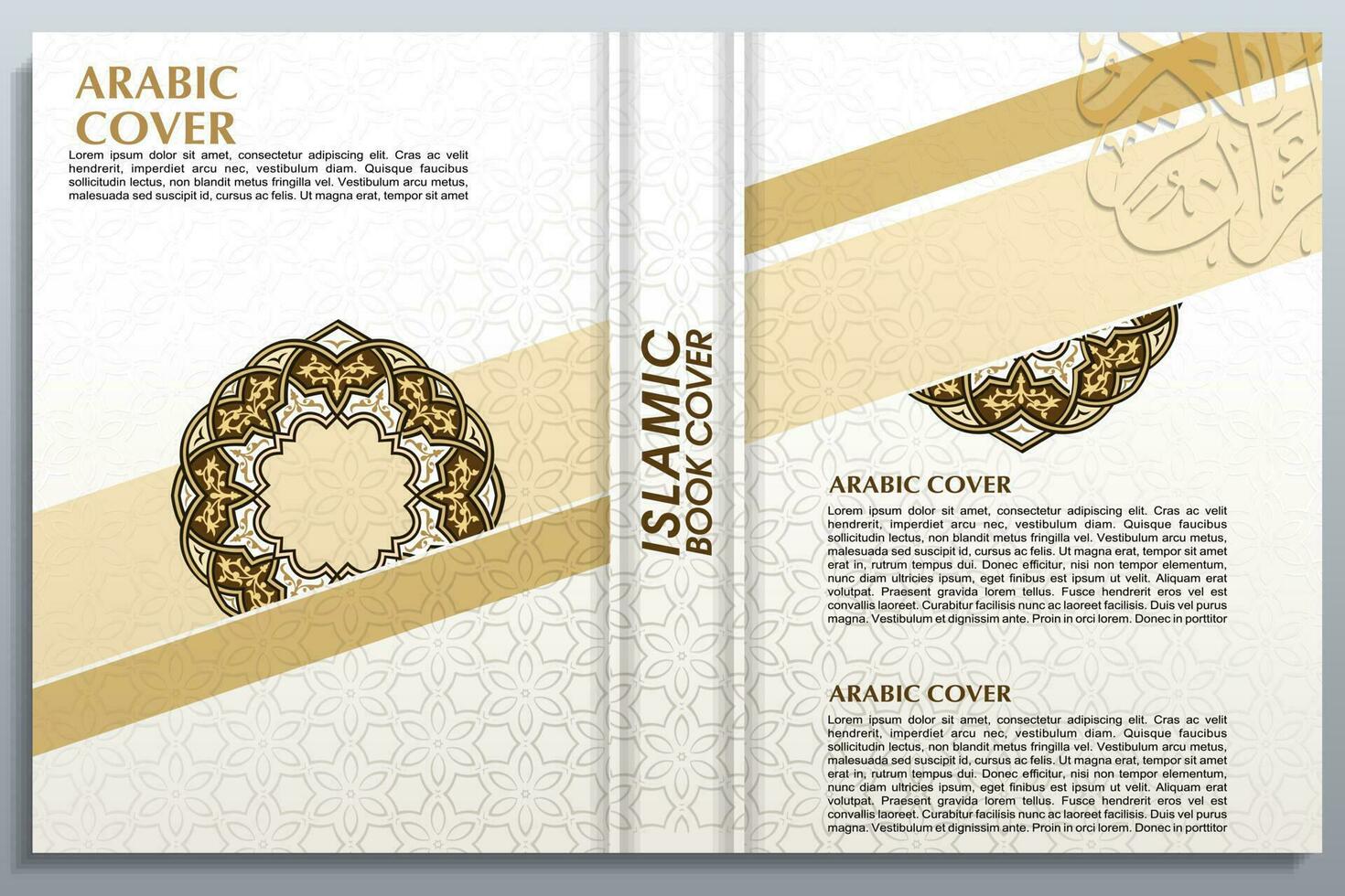 islamique livre couverture, arabe livre couverture, prêt pour imprimer, coran couverture vecteur