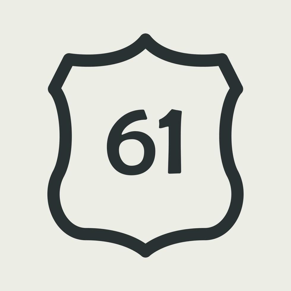 nous 61 Autoroute route. Voyage information signe. entre États Autoroute Boucliers utilisé dans le nous. vecteur illustration