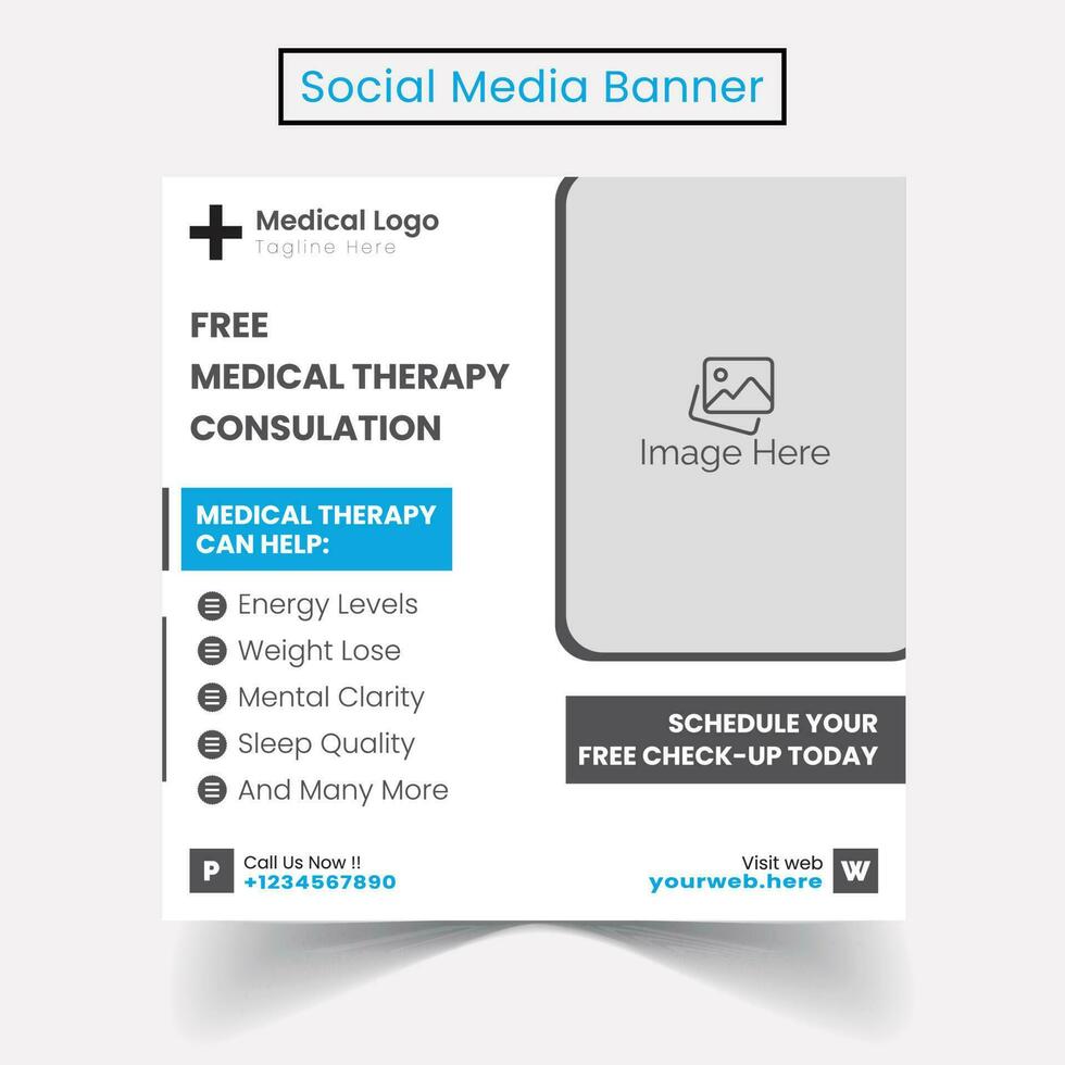 modèle de conception de bannière de publication de médias sociaux médicaux vecteur