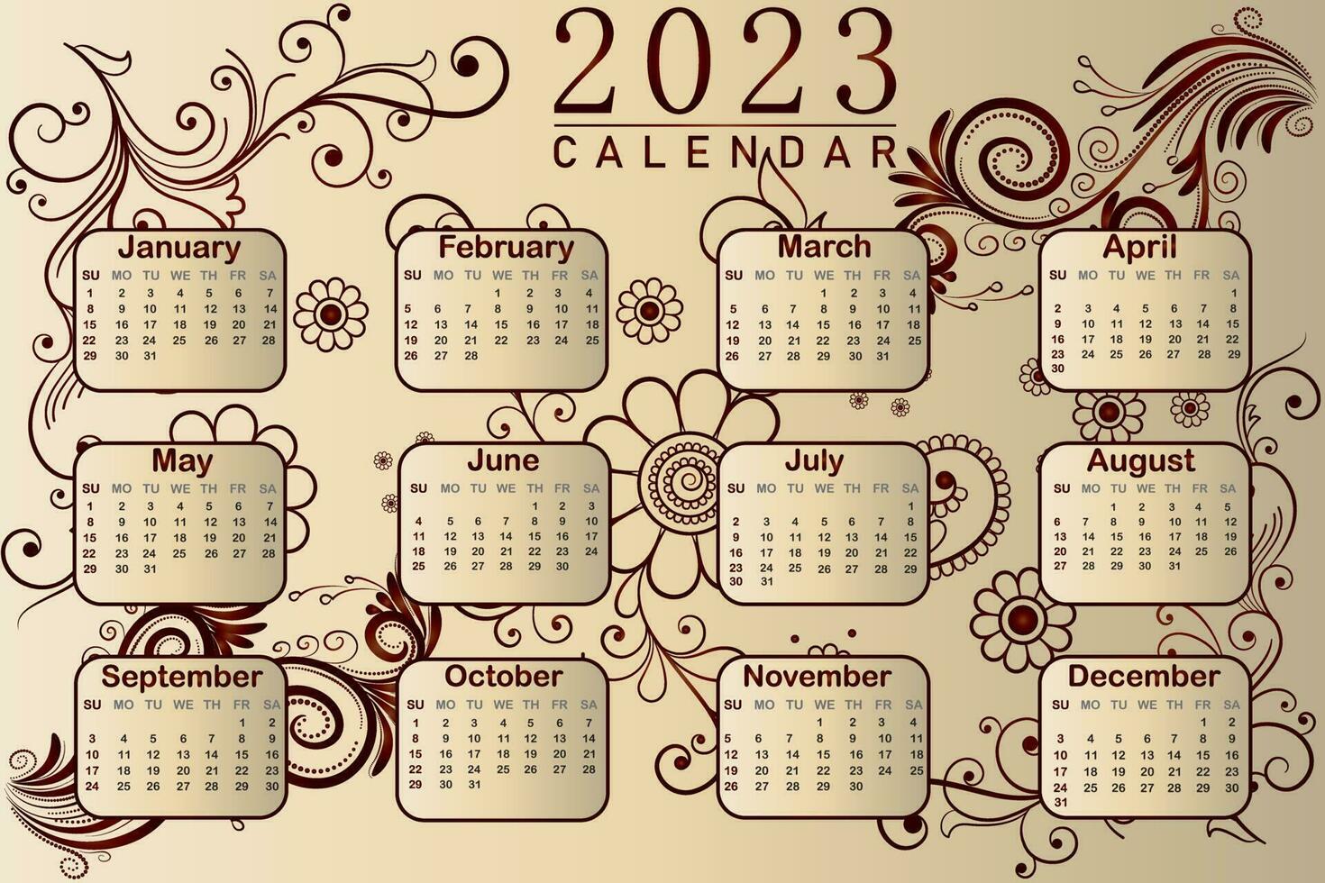 2023 calendrier - calendrier vecteur