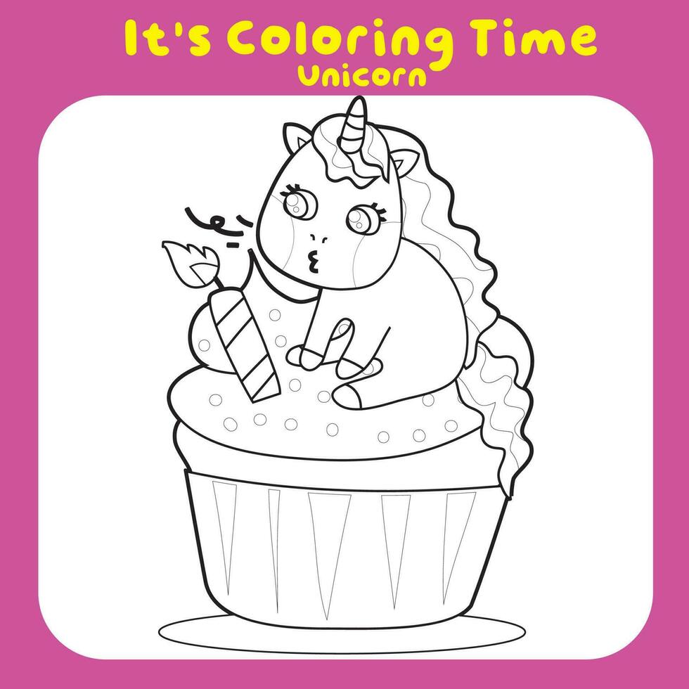 éducatif imprimable coloration feuille de travail. mignonne Licorne illustration. imprimable coloration page. vecteur illustrations.