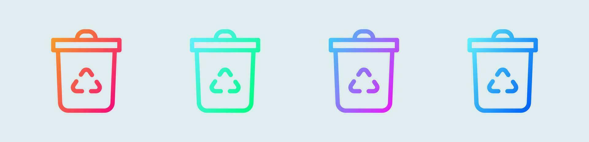 recyclage ligne icône dans pente couleurs. écologie panneaux vecteur illustration.