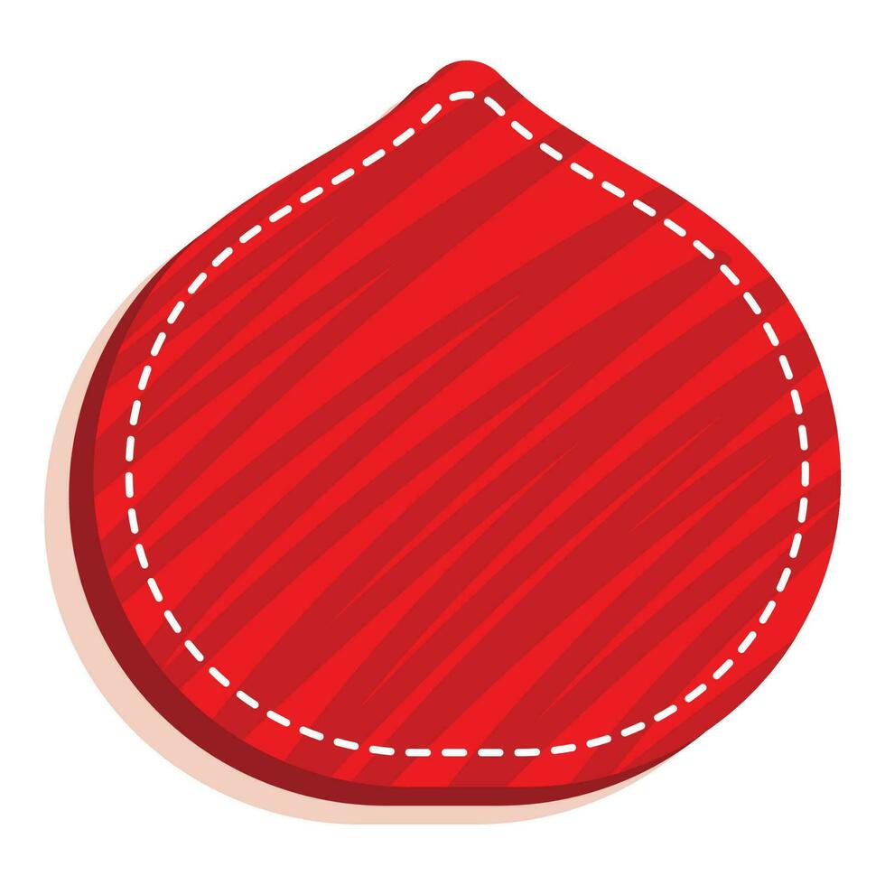 rouge vide laissez tomber en forme de étiquette ou étiquette sur blanc Contexte. vecteur