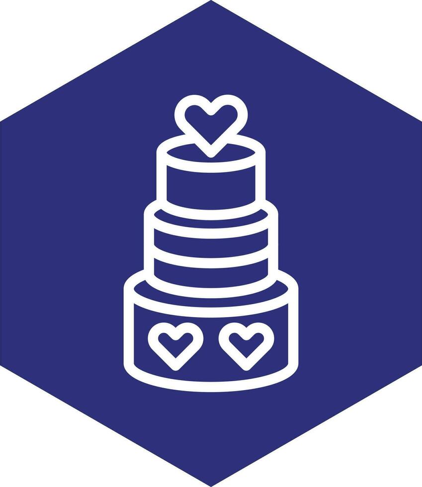 conception d'icône de vecteur de cupcake de mariage