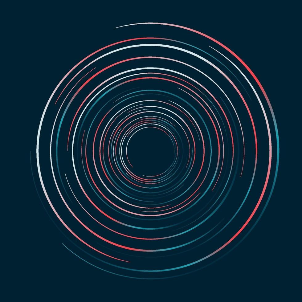 motif de tourbillon de lignes de cercles abstraits sur fond bleu foncé vecteur