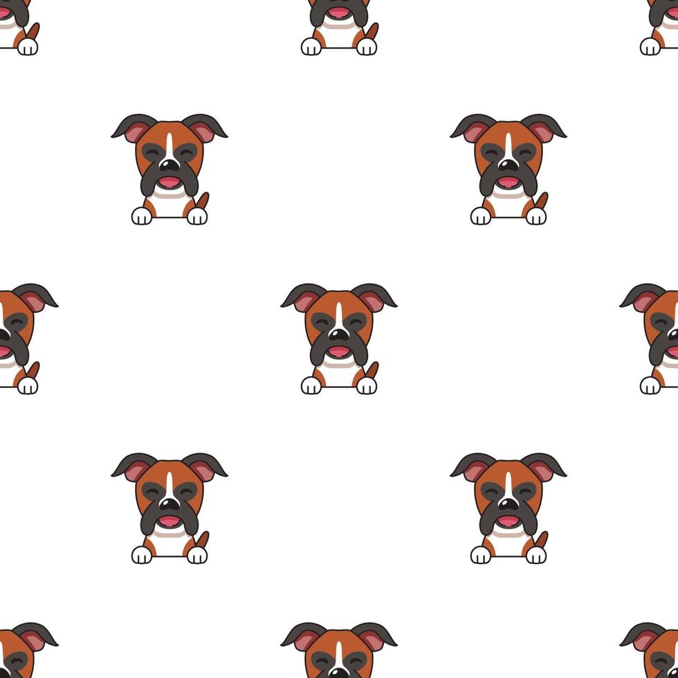 modèle de caractères visages de chien boxer montrant différentes émotions vecteur