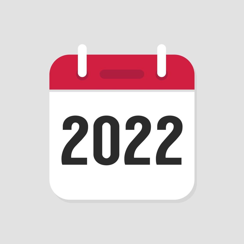Vecteur de symbole d'icône de calendrier 2022.