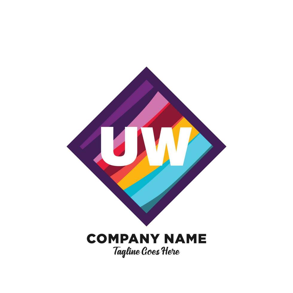 uw initiale logo avec coloré modèle vecteur. vecteur