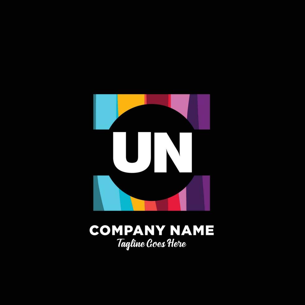 ONU initiale logo avec coloré modèle vecteur. vecteur