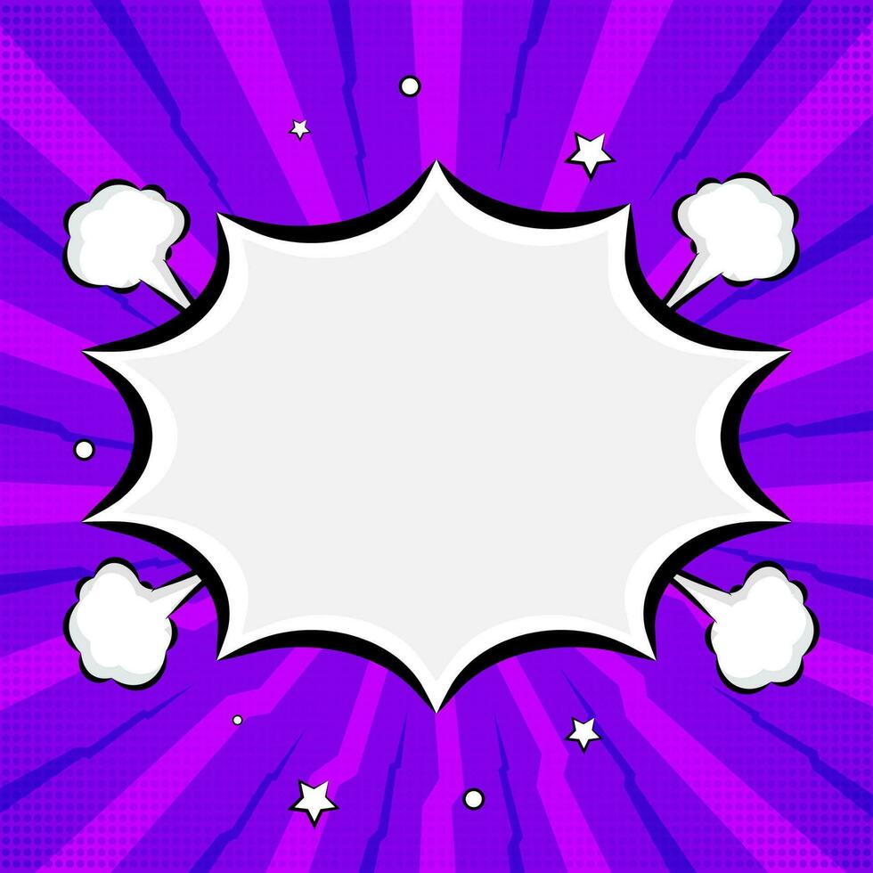 vide starburst Cadre avec bulles sur violet des rayons demi-teinte Contexte. vecteur