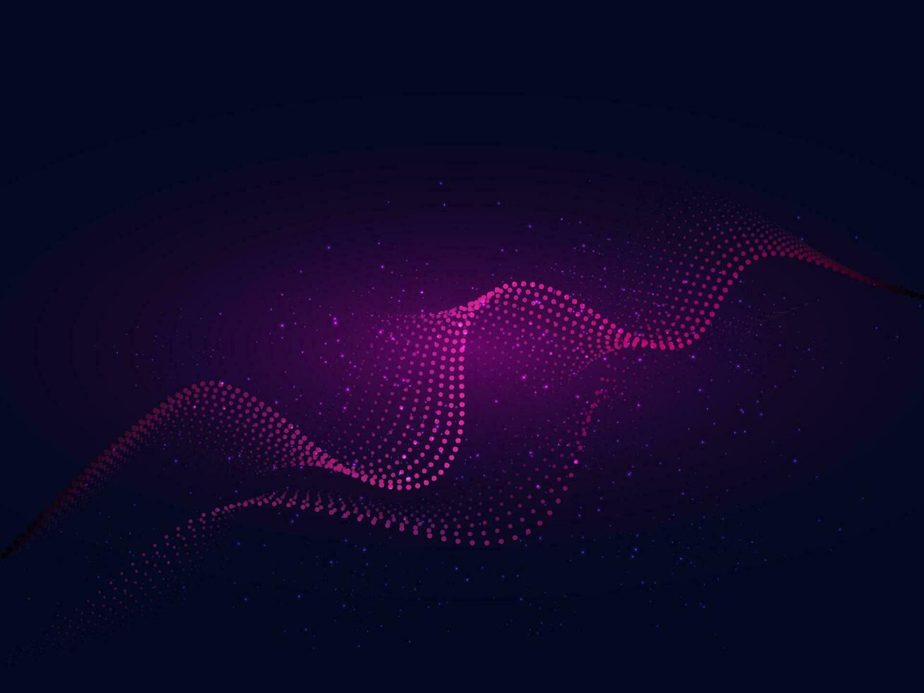 abstrait violet lumière effet Contexte avec rose à pois vague mouvement. vecteur