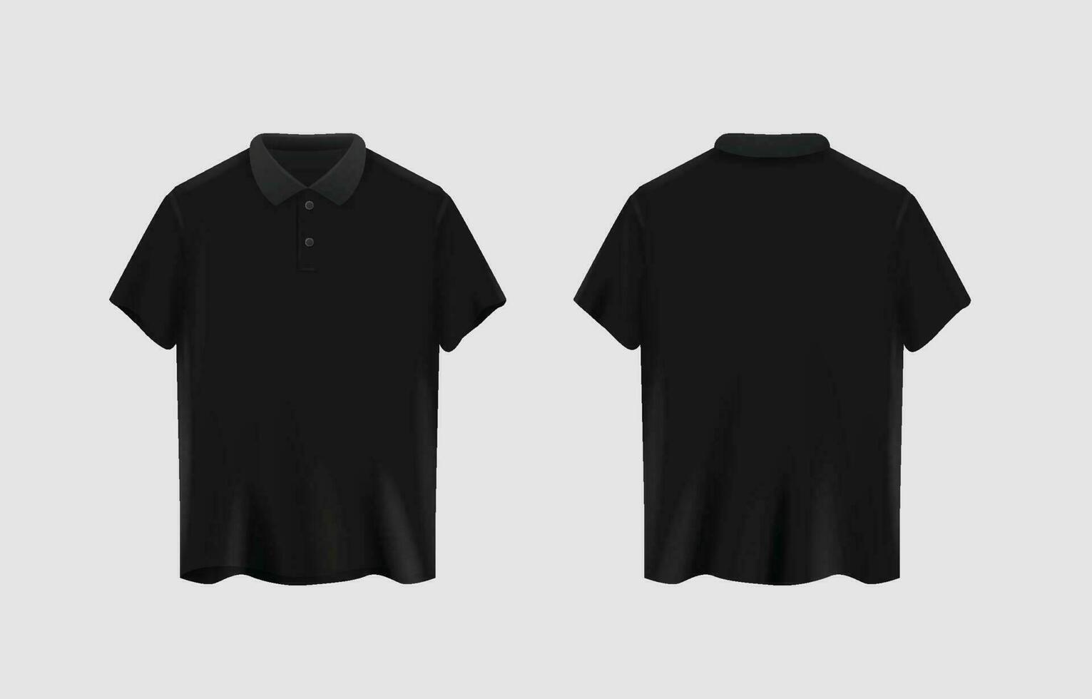 3d réaliste noir polo chemise modèle vecteur
