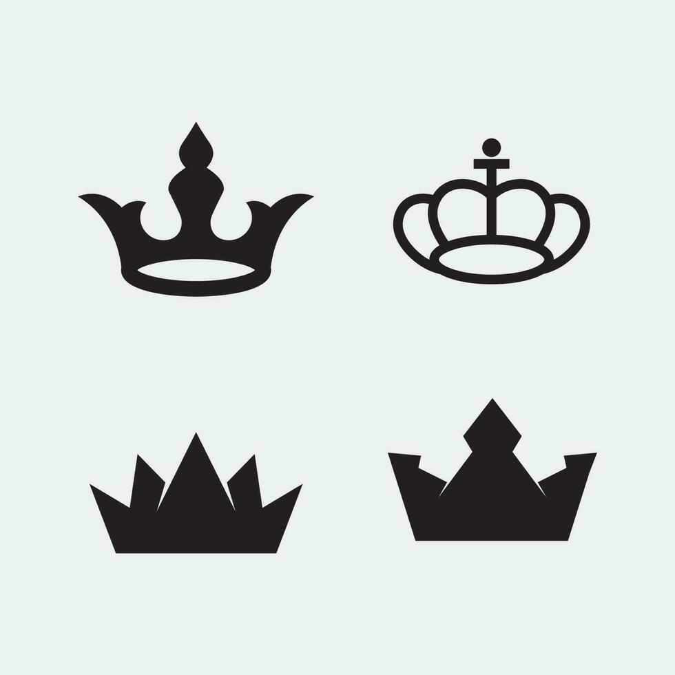 couronne logo et reine, Roi logo modèle de conception vecteur illustration