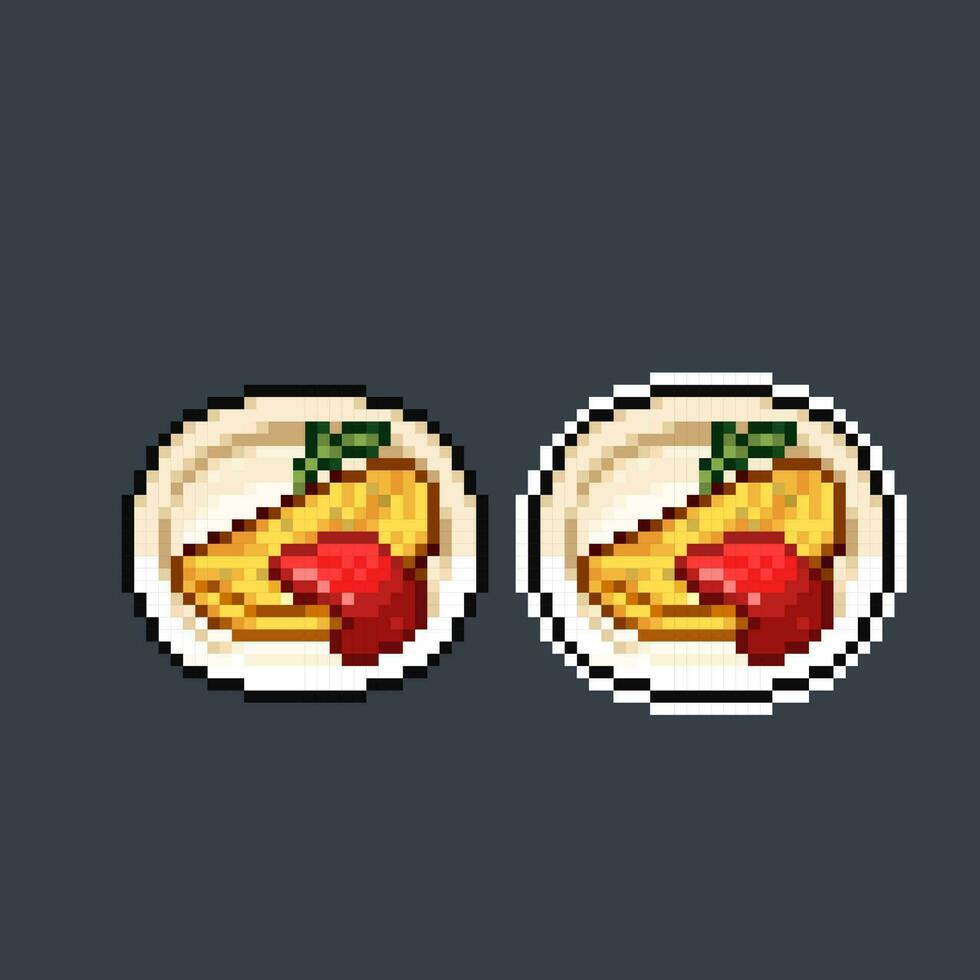 omelette dans pixel art style vecteur