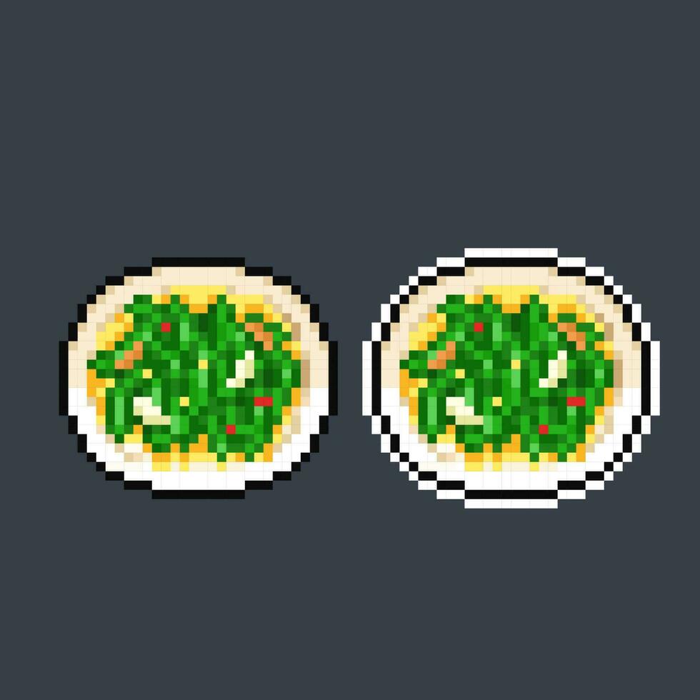 une l'eau épinard cuisine dans pixel art style vecteur