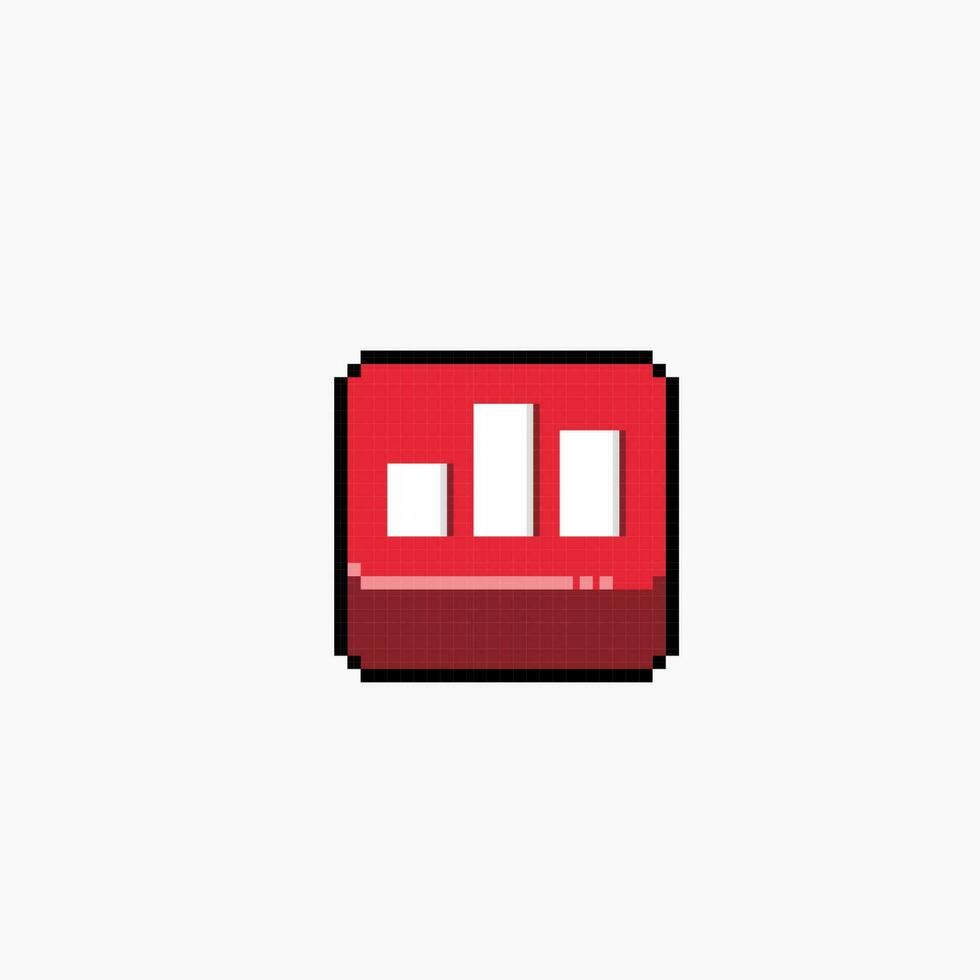 graphique bouton dans pixel art style vecteur