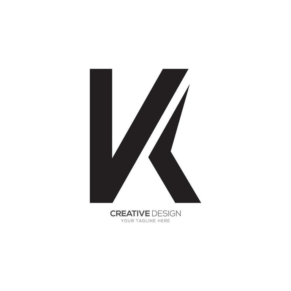 lettre v k unique Créatif monogramme plat logo vecteur