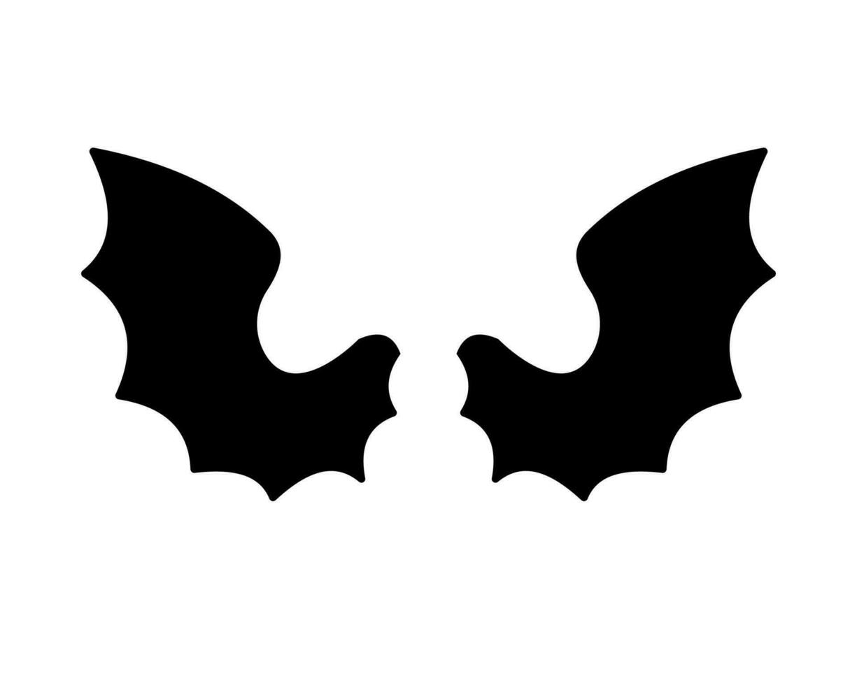 foncé aile silhouette mal diable dans le ombres effrayant chauve souris ailes sur Halloween nuit. vecteur