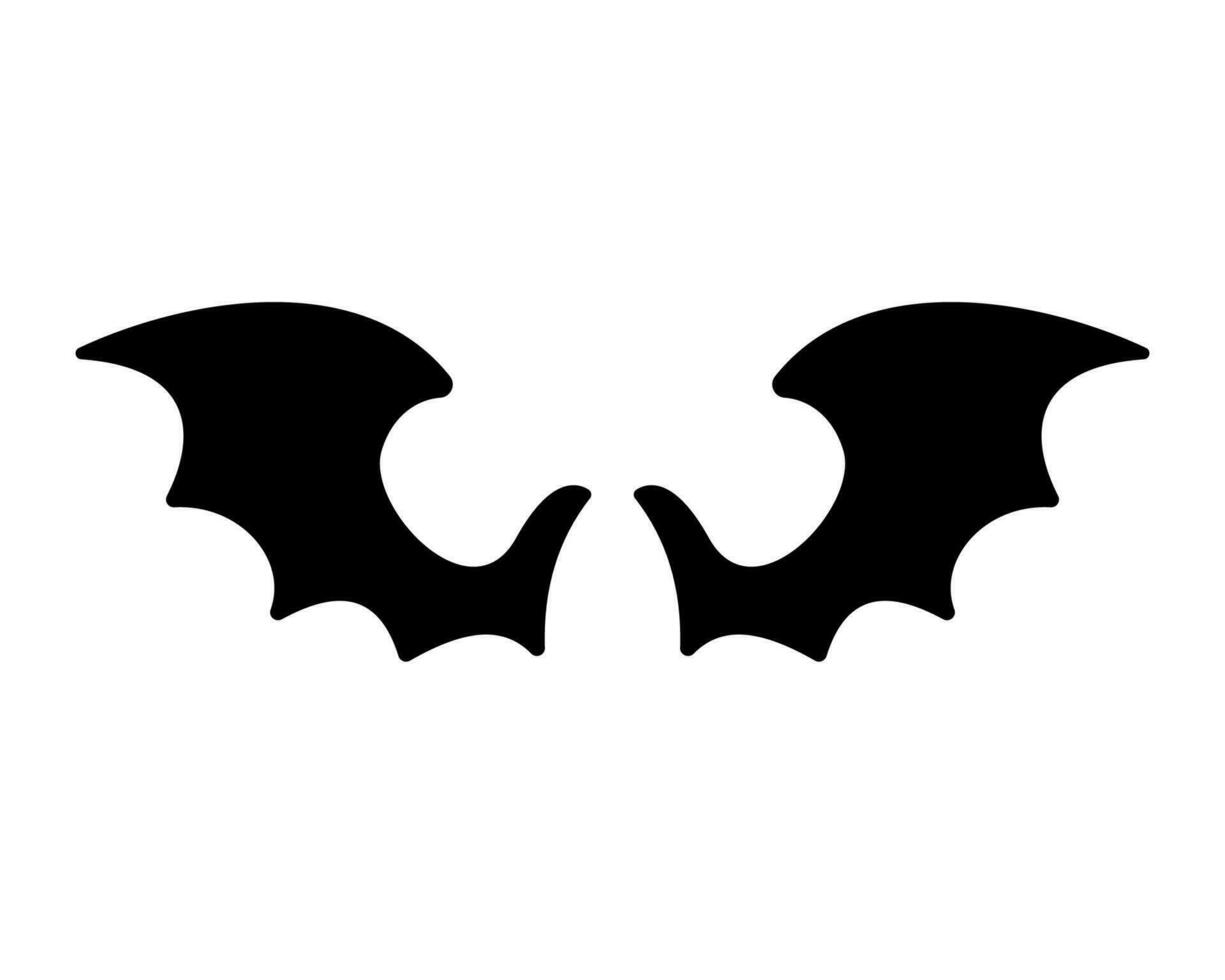 foncé aile silhouette mal diable dans le ombres effrayant chauve souris ailes sur Halloween nuit. vecteur