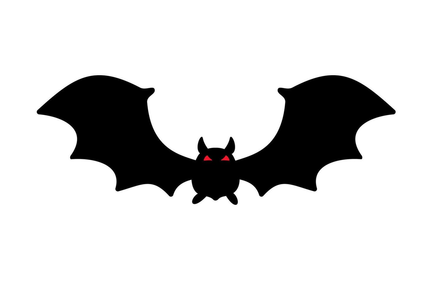 chauve souris silhouette avec effrayant mal yeux. vampire victimes sur Halloween nuit vecteur