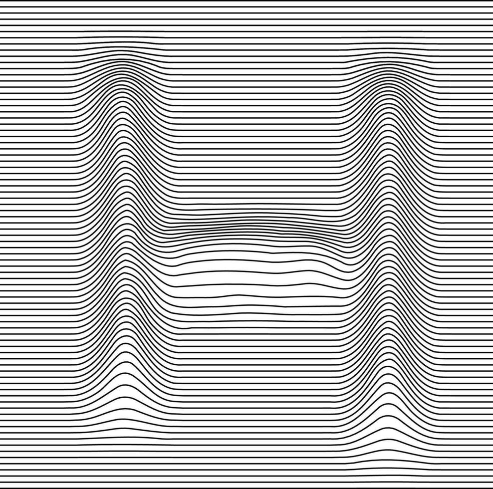 lettre alphabet illusion avec lignes vagues vecteur