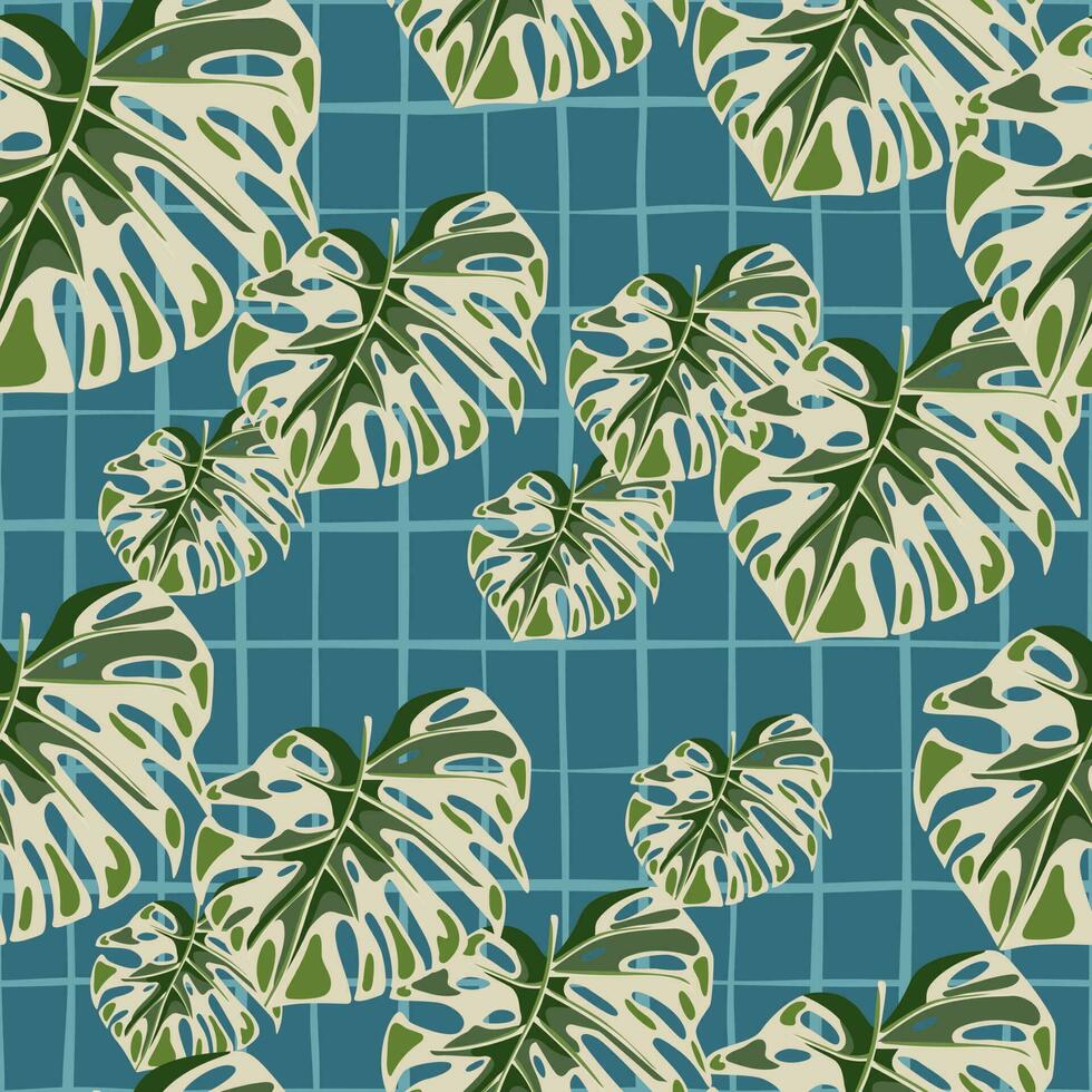 monstera feuilles sans couture modèle. exotique jungle les plantes interminable fond d'écran. feuille Contexte. hawaïen forêt tropicale floral toile de fond. vecteur