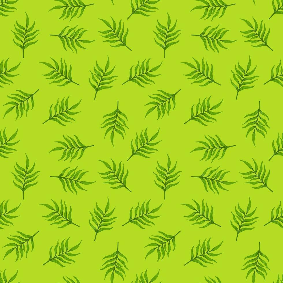 fougère feuille fond d'écran. abstrait exotique plante sans couture modèle. tropical paume feuilles modèle. botanique texture. vecteur