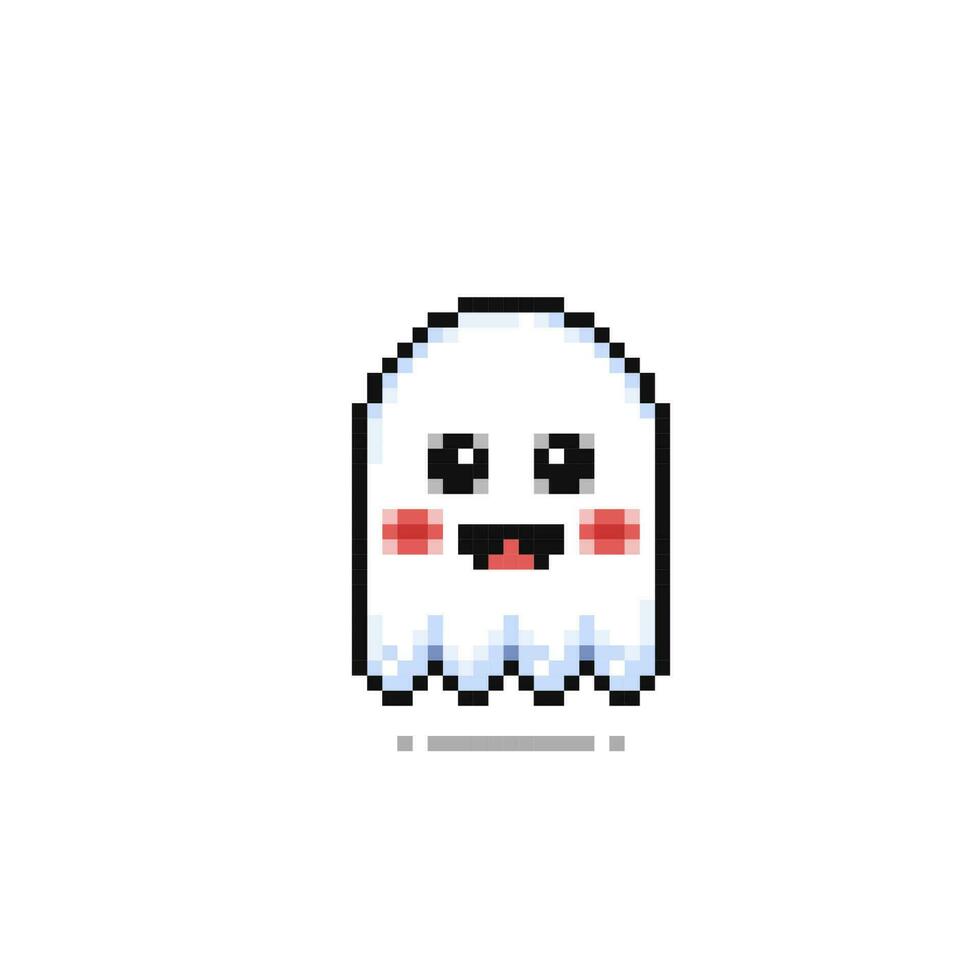 mignonne fantôme personnage dans pixel art style vecteur