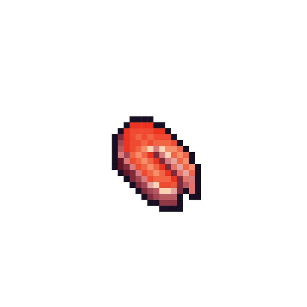 poisson Viande dans pixel art style vecteur